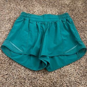 Lululemon, Hotty hot shorts, size 6, 4" inseam, storm teal